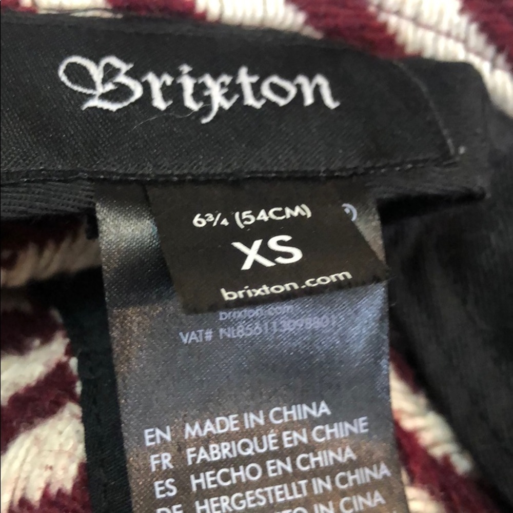 Brixton Hardy Bucket Hat Red -Burgundy/Cream NWOT - Picture 8 of 12